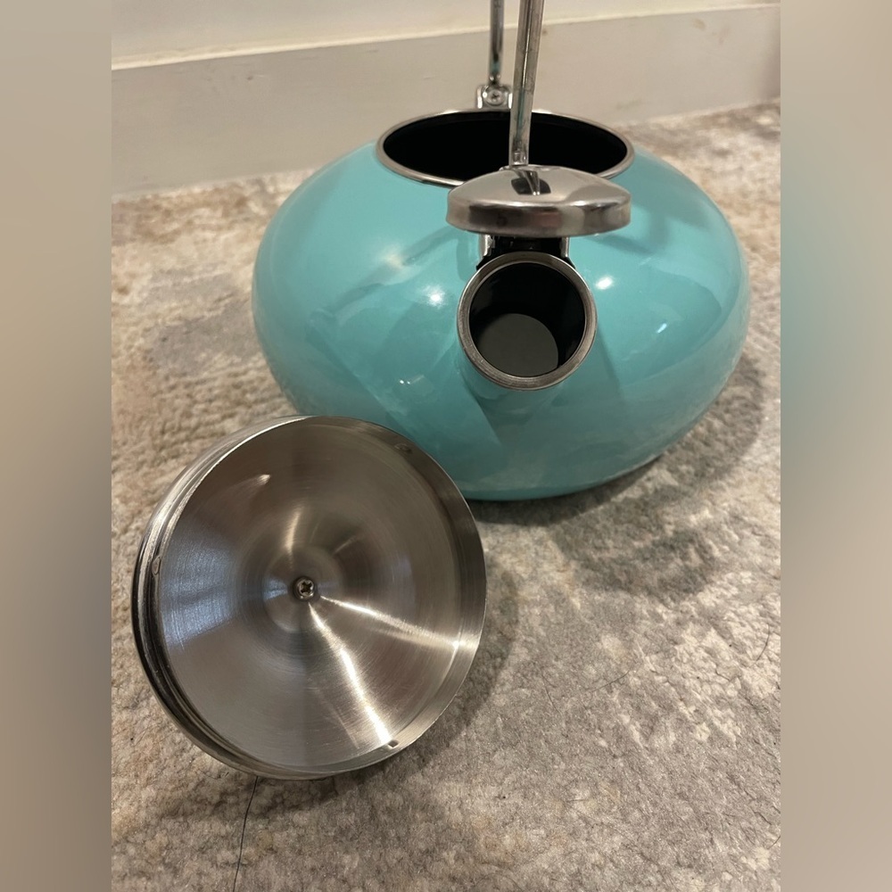 Chantal Enamel-on-Steel Vintage Tea Kettle Aqua Turquoise MSRP $95 - Picture 3 of 7
